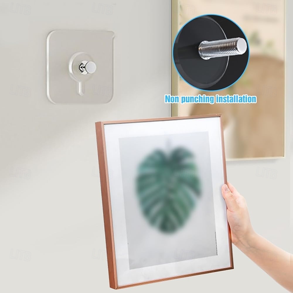 خطافات لاصقة بدون حفر، 20 قطعة من علاقات الصور بدون مسامير، خطافات جدارية لاصقة للتعليق، خطافات لولبية للتثبيت على الحائط، للتعليق على الحائط بدون مسامير للمطبخ والحمام والمنزل 2026 - $15.99 –P5