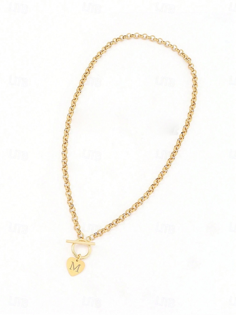 1 pc שרשראות תליון שרשרת For בגדי ריקוד נשים יומי רחוב מתנה פלדת על חלד צורת אלפבית 2026 - $4.99 –P4