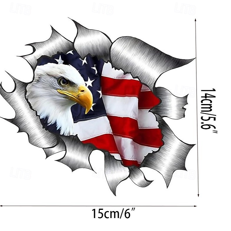 10 pegatinas de vinilo impermeables con la bandera estadounidense y águila calva para autos, camiones, SUV, ventanas y puertas. Grandes calcomanías gráficas para el Día de la Independencia. 2026 - $18.99 –P4