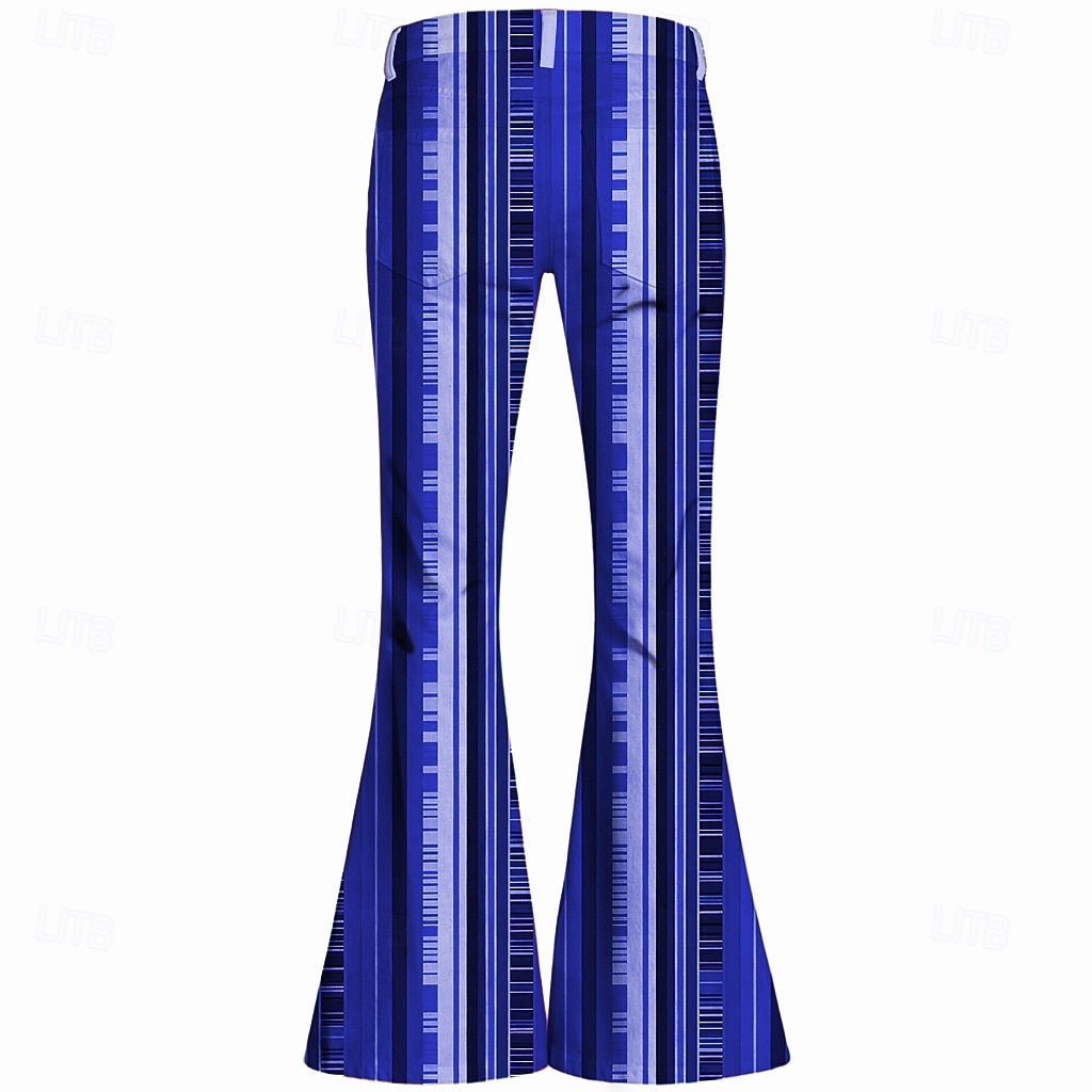 Retro vintage Boho Jaren '70 Broeken Bell Bottom broek Hippie Schijf Hoge taille Gestreept Kostuum Voor heren Halloween Carnaval muziekfestival Retro themafeest Volwassenen Broeken 2026 - $35.99 –P4