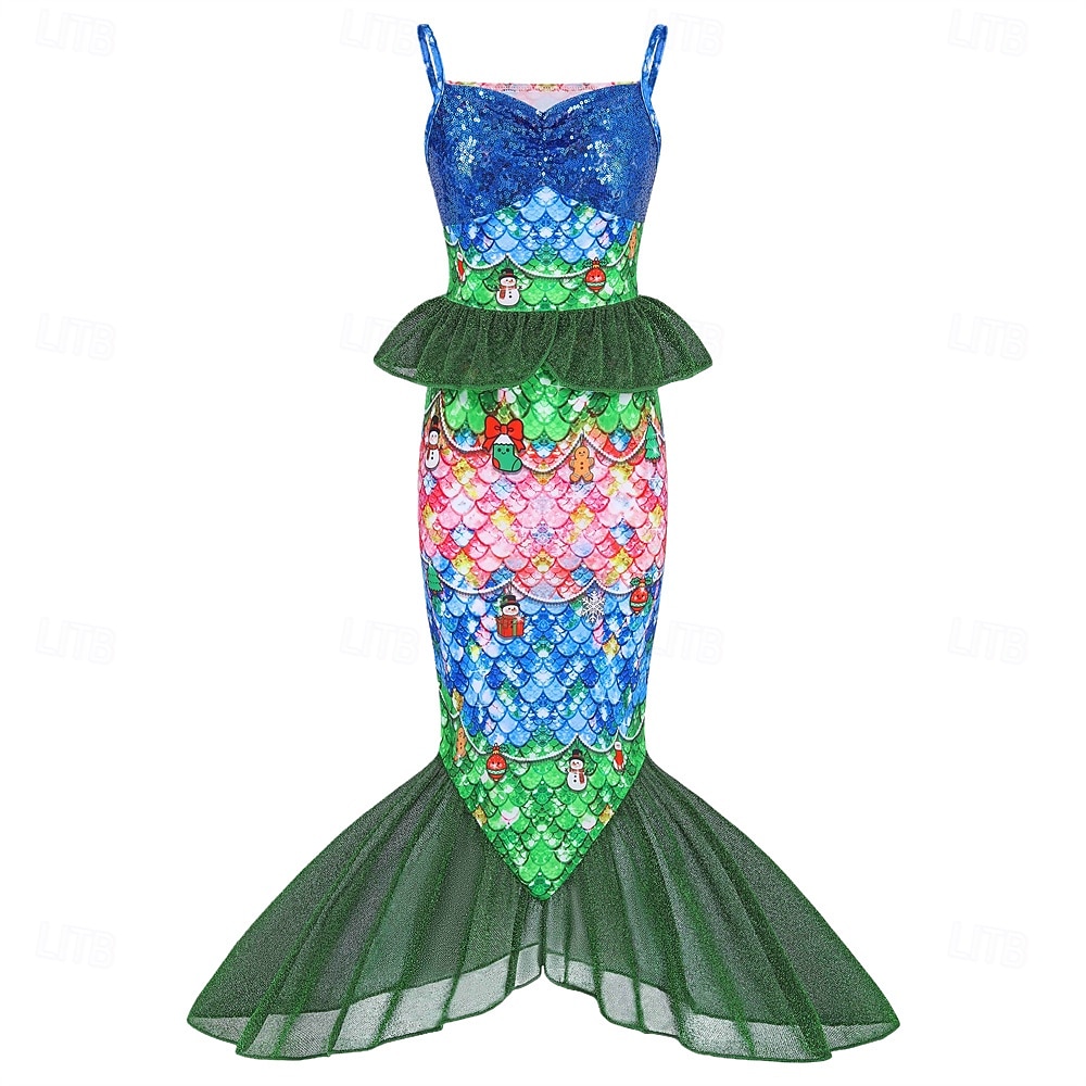 Sirène Princesse Sirène Robe Costume de soirée à thème Cosplay for Fille Enfant Carnaval Mascarade Soirée Fête de 2026 ? $25.99 –P2