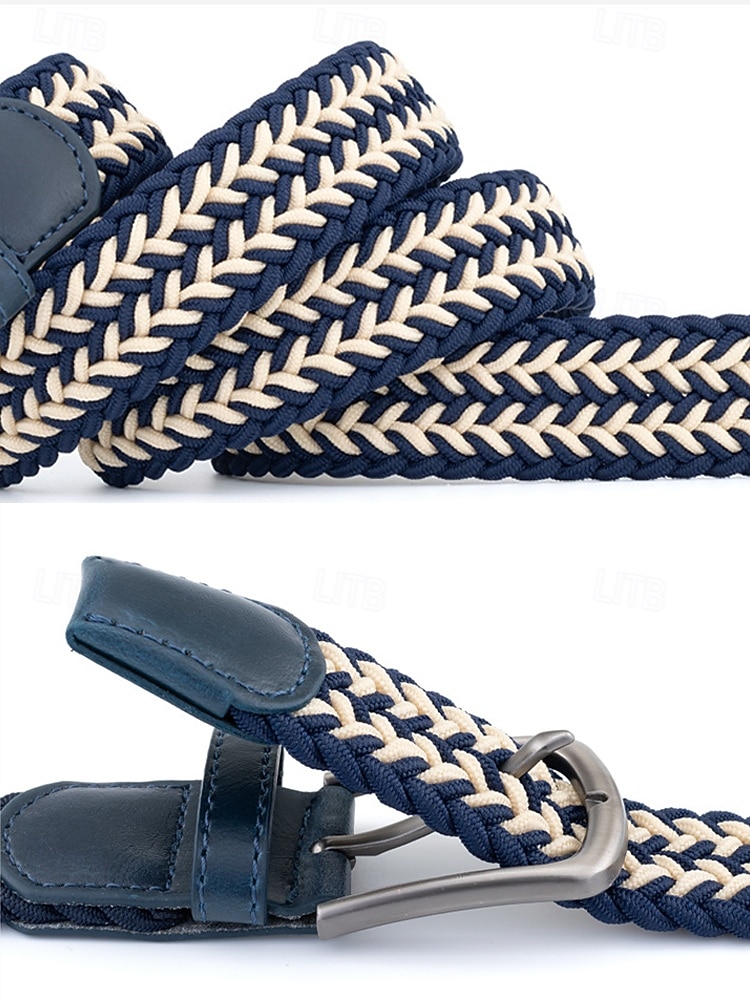 Мужской эластичный плетеный пояс, полиэстер, различные цвета, идеально подходит для отдыха и повседневной носки. 2026 - $14.99 –P8