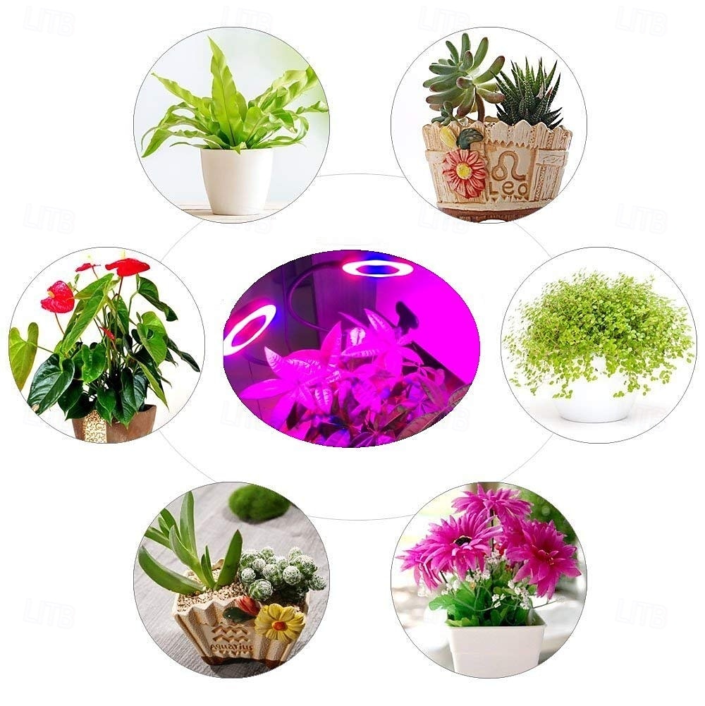 Luminária de LED para cultivo de plantas com 1/2/3/4 LEDs, espectro completo, 48 LEDs, temporizador, brilho ajustável, alimentação USB 5V, ideal para plantas de interior, hidroponia, hortaliças, de 2026 por $18.49 –P8