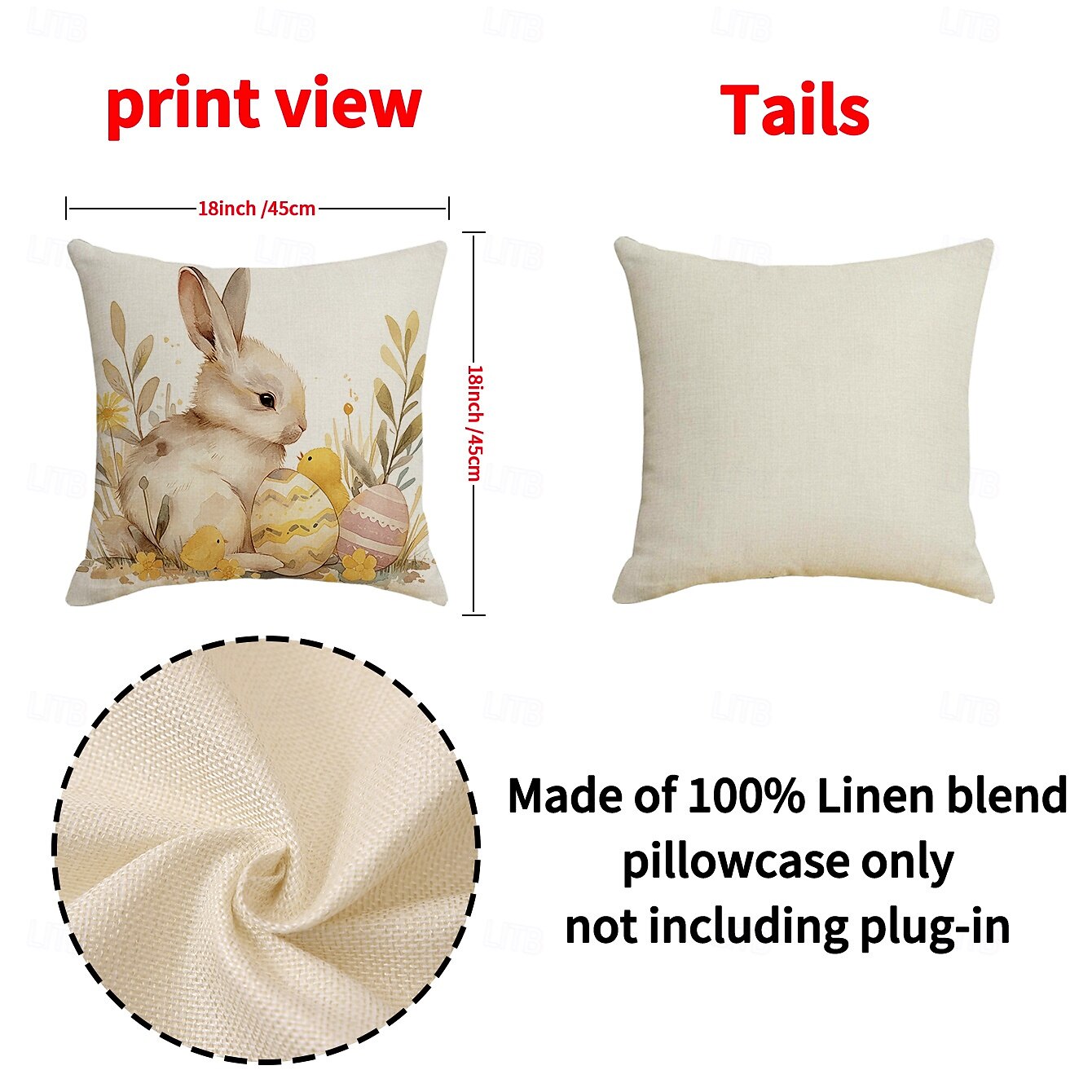Set of 4 Easter Happy Egg Bunny Pillow Covers Linen Throw Cushion Covers Spring Holiday Decorative Sofa Pillow Covers 2026 - $17.99 –P3
