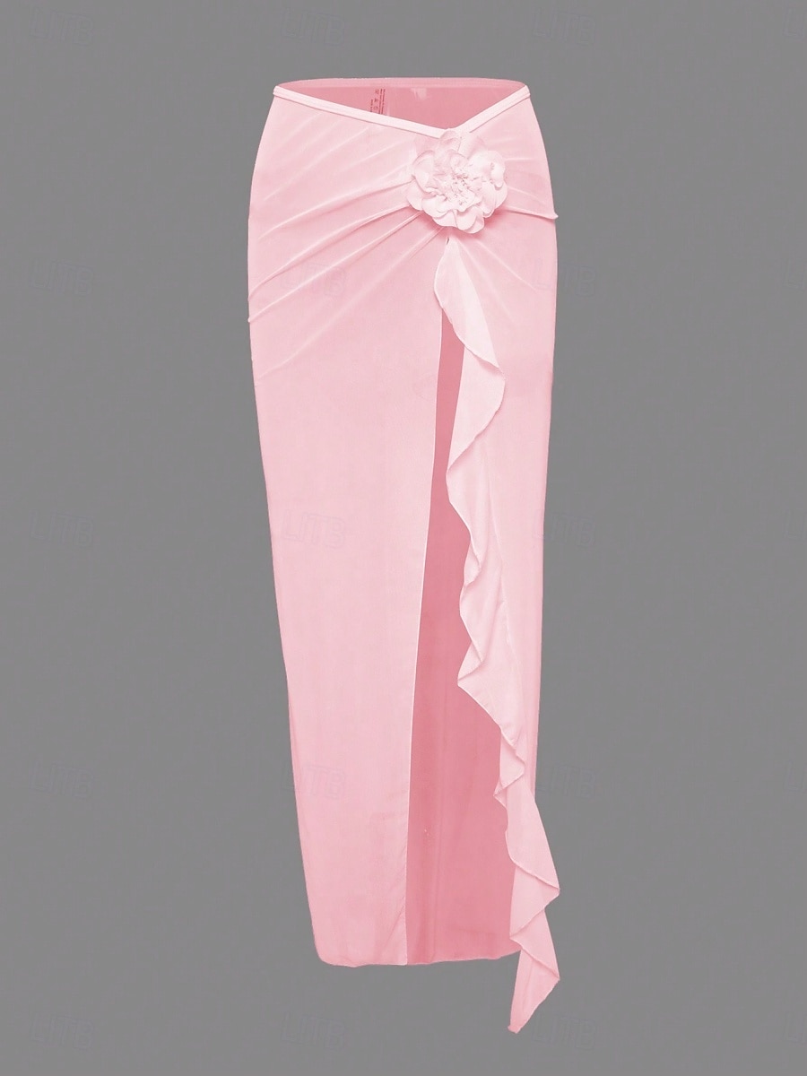 Dámské Plavky Přehozy Wrap Sukně Plavky prázdniny Oblečení na pláž Pevná barva Bez rukávů Dlouhý rukáv Plavky 2026 - $14.99 –P4