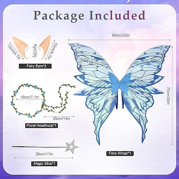 Médiéval Renaissance Ailes Accessoires Ear Cuffs Elfe Fée Papillon Déguisement Femmes Fantaisie Halloween Carnaval Performance LARP Foire de la Renaissance Adulte Plus d'accessoires de 2026 ? $18.99 –P2