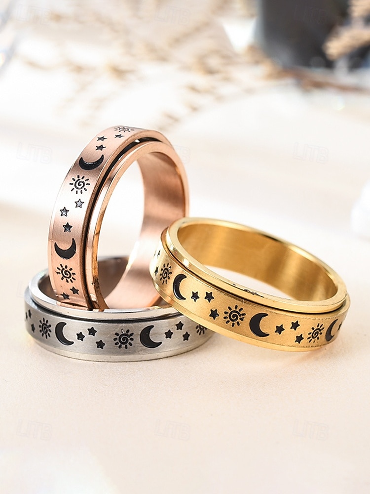 Anillo de acero inoxidable para hombre, disponible en varios colores, perfecto para vacaciones y uso diario informal. 2026 - $11.99 –P5