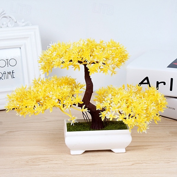 Mini-Bonsai-Bäume aus Kunststoff in Zementtöpfen, dreistämmige künstliche Kiefern-Bonsai, künstliche Topfpflanzen für die Dekoration von Wohnzimmer, Schreibtisch oder Homeoffice 2026 - $15.99 –P10