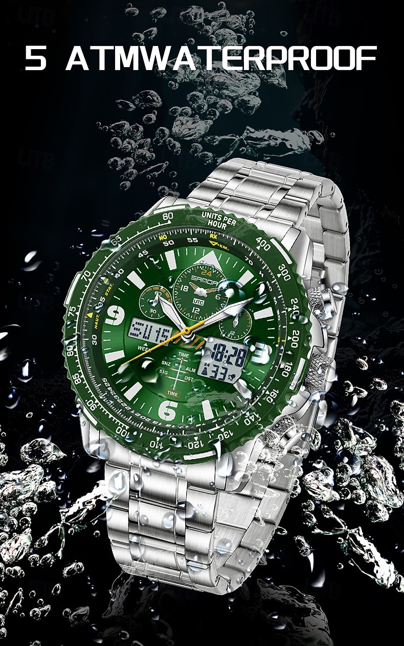 SANDA Men Digital Watch Luxury Outdoor Fashion Luminous Stopwatch Alarm Clock Calendar Stainless Steel Watch 2026 - $47.99 –P14