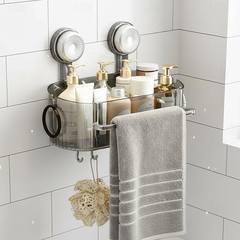 2026年 ドリル不要の浴室用吸盤収納ボックス、2026アップグレード取り外し可能な浴室用吊り下げ式吸盤収納ボックス、家庭用波形吸盤収納ホルダー、浴室用シャワーキャディ  コレクション – $16.99 –P4