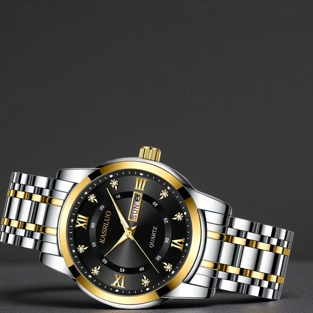 Men's Watch, Men's Charm Luxury Watch, Rhinestone Decorations, Date and Calendar Functions, Night Light Display, Men's Fashionable Casual Watches, Best Men's 2026 - $25.99 –P5