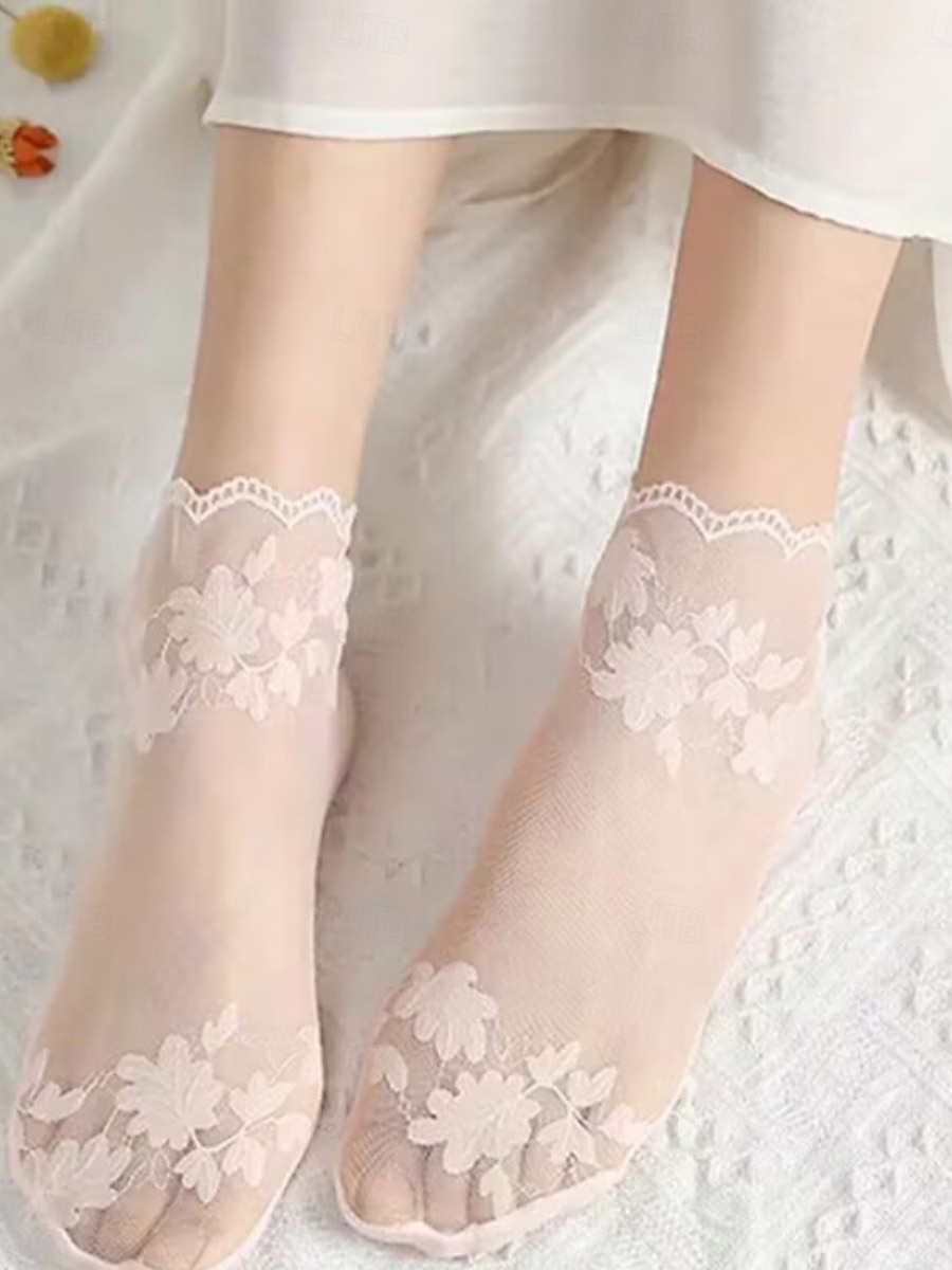 Naisten Nilkkasukat Päivittäin Koti ulko- Kukka Puuvilla Klassinen Vapaa-aika 1 pari 2026 - $4.99 –P7