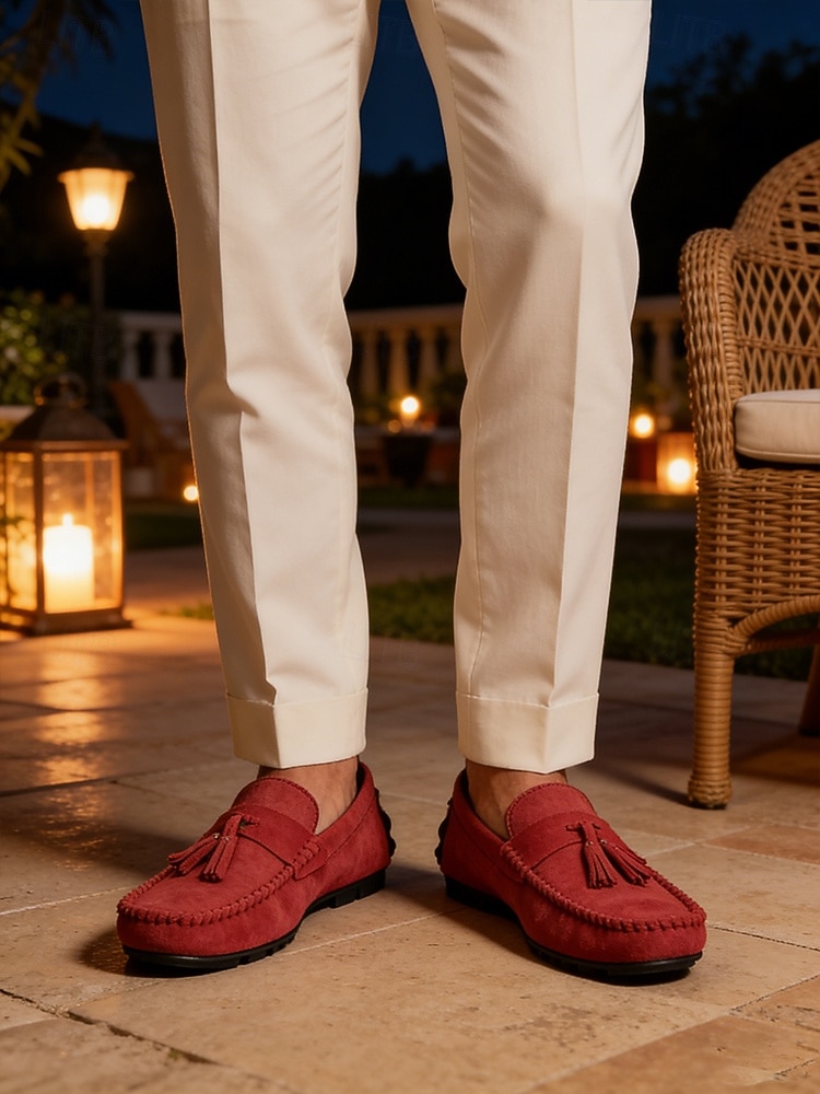 Mocassins rouges pour homme en similicuir, décontractés et confortables, parfaits pour les soirées en station balnéaire et les dîners en plein air. de 2026 ? $42.99 –P3