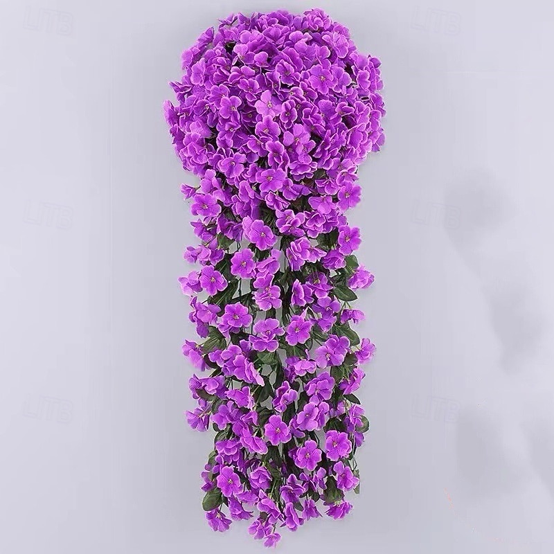 2 stuks levendige kunstmatige hangende orchideeën, nep viooltjesranken als wanddecoratie, plastic hangende bloemen voor binnen, woonkamer, tuin of balkon 2026 - $23.99 –P13