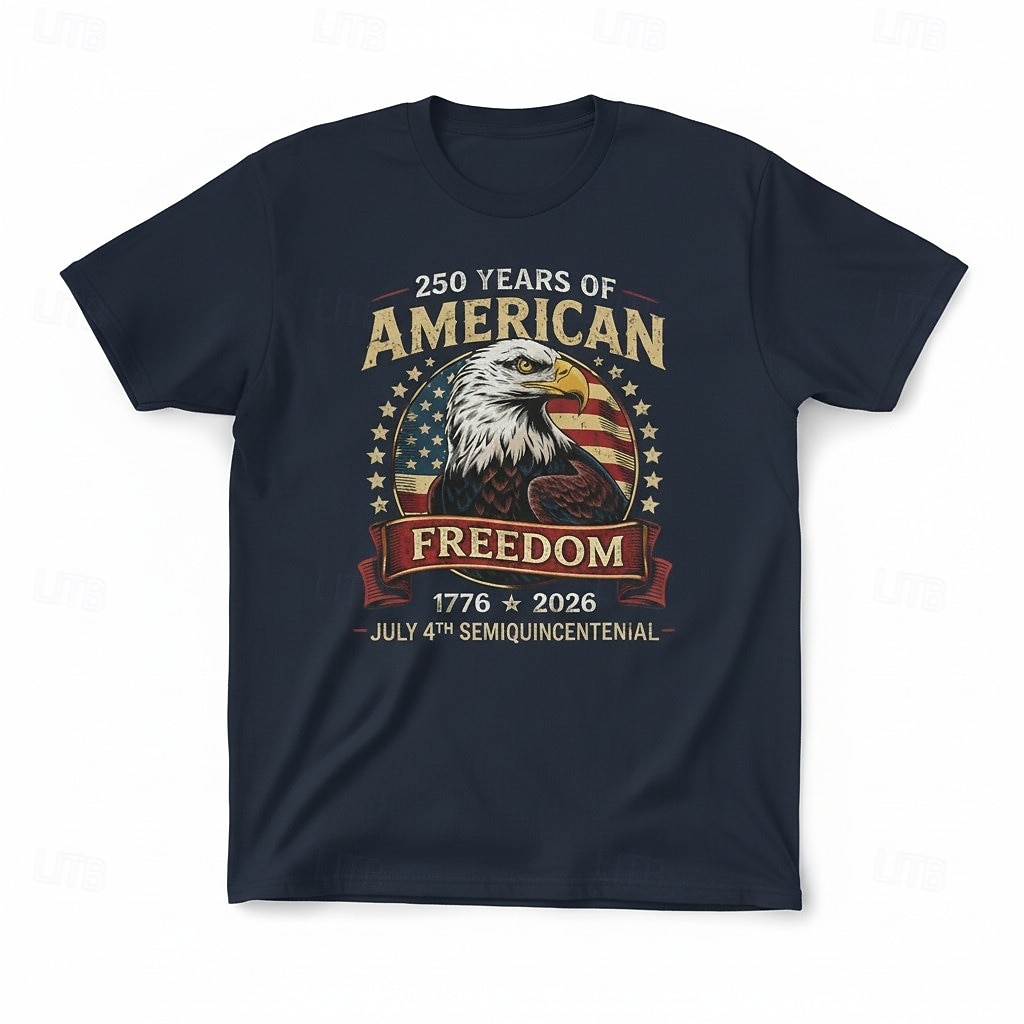 T-shirt en baseballpet set ter ere van het 250-jarig jubileum van de VS - T-shirt met Amerikaanse vlag en adelaar (1776-2026), patriottisch ontwerp voor mannen en volwassenen voor Onafhankelijkheidsdag. 2026 - $26.99 –P4