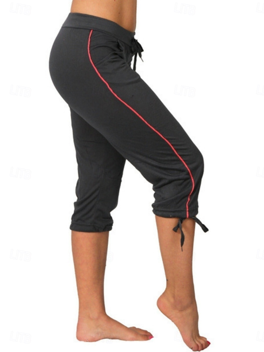 Women's Capri shorts Capri Pants Summer Shorts Fashion Streetwear Basic Calf-Length High Waist Plain Drawstring Pocket Elastic Waist Breathability Comfortable Micro-elastic Daily Vacation Street 2026 - $19.99 –P3