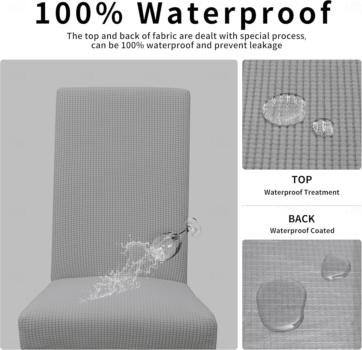 100 % vanntett stoltrekk til spisestue, sett med 6, stretch jacquard stoltrekk, avtakbart og vaskbart, for hjem, restaurant, bankett 2026 - $51.99 –P4