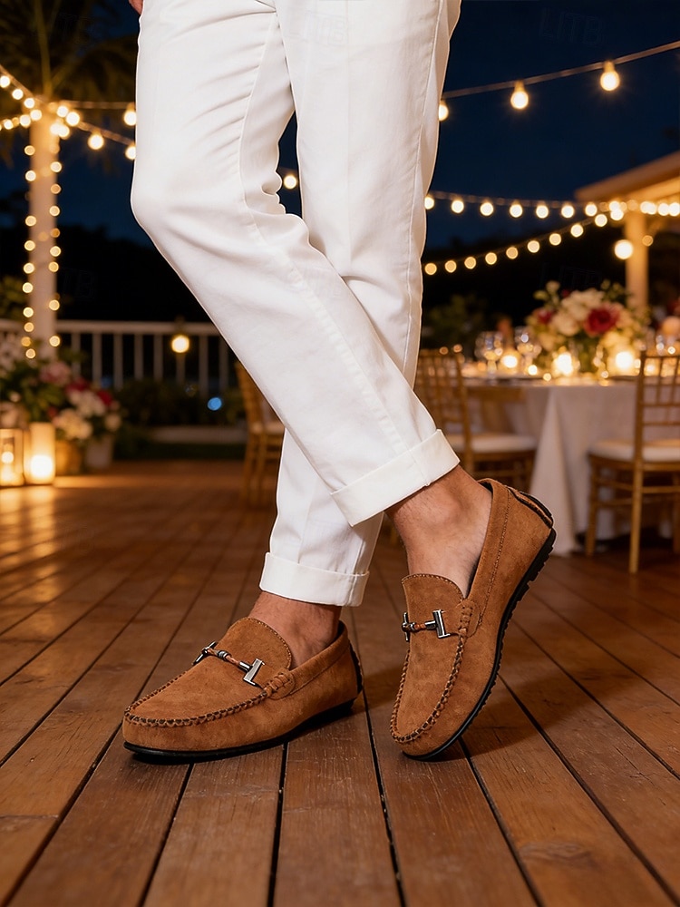 Men's Faux Leather Brown Slip-On Loafers, Trendy and Comfortable, Great for Resort Evenings and Night Out 2026 - $42.99 –P1