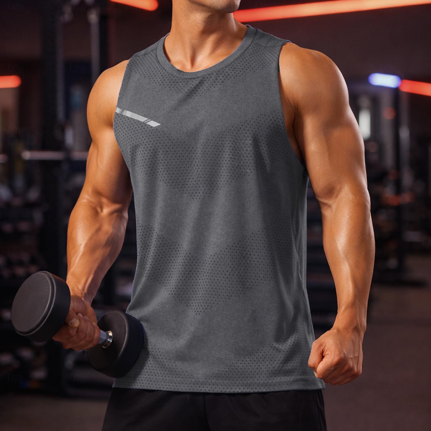 Муж. Однотонный Тренировочная майка Майка для бега Спортивный топ Лето Без рукавов Быстровысыхающий Влагоотводящие Дышащий Тренировка в тренажерном зале Прогулки Бег Темно-серый Черный Белый 2026 - $15.49 –P8