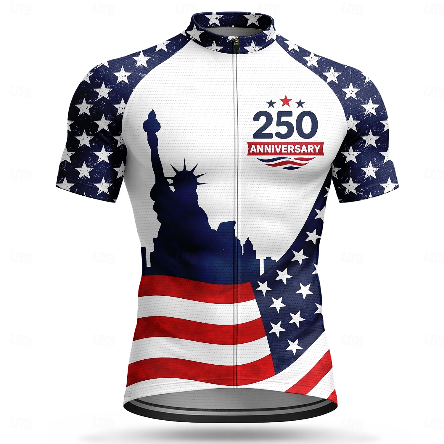 Amerikas 250. Jahrestag Tag der Unabhängigkeit Amerikanischer Nationalfeiertag Herren Radtrikot Amerikanische US-Flagge Kurzarm Fahhrad Trikot Oberteil mit 3 Gesäßtaschen UV-beständig 2026 - $13.49 –P1