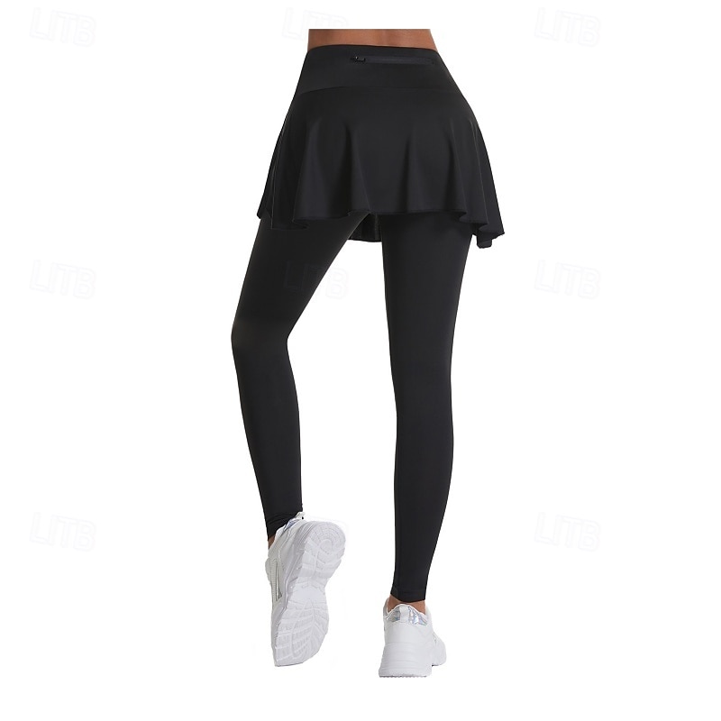 Women's Solid Colored Casual Skirt Tennis Skort Tennis Skirt with Leggings Sport Skirt Pocket High Waist Quick Dry Breathable Tennis Golf Pickleball Skirt Bottoms Black White Tennis Clothing 2026 - $21.99 –P4