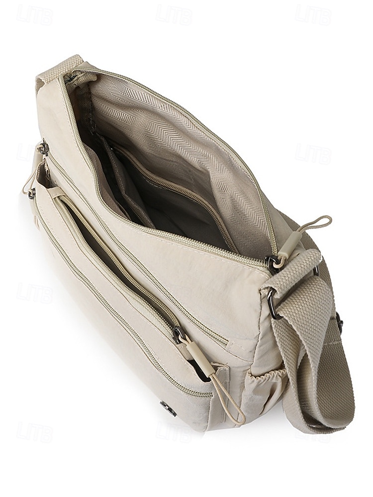 Dámská vícebarevná voděodolná polyesterová crossbody kabelka, velká kapacita, univerzální pro každodenní nošení i na dovolenou, nastavitelný popruh, stylový a funkční design 2026 - $18.99 –P8