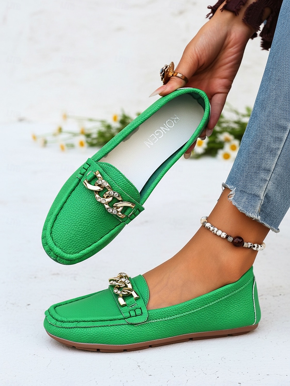 Mocassino Rosso da Donna con Catena - Scarpe Slip-On Morbide e Confortevoli per Donna Stile Classico e Chic per Lavoro Ufficio Viaggi Giornaliero e Passeggiate in Città del 2026 a $19.99 –P4