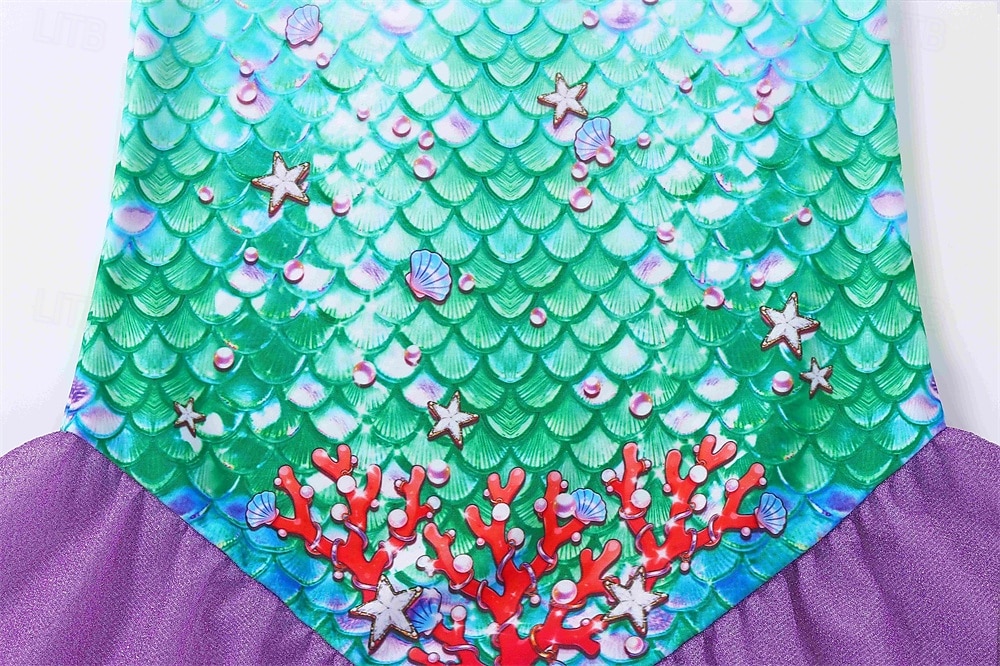 sereia Princesa sereia Vestidos Fantasia de festa temática Fantasias for Para Meninas Crianças Carnaval Baile de Máscaras Festa Feriado de 2026 por $23.99 –P5
