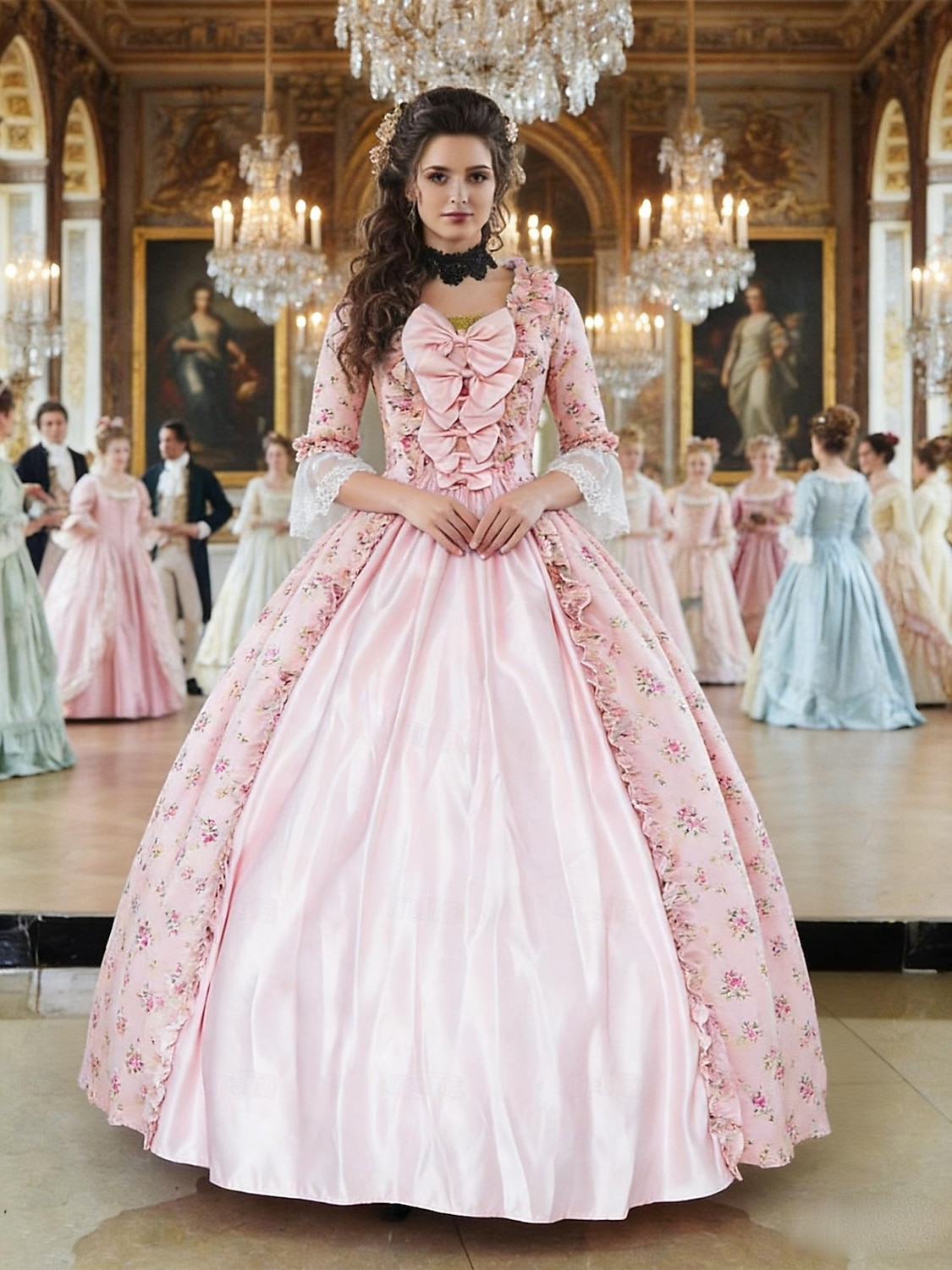 Rococò Barocco Vittoriano Lunghezza al pavimento Vestito Abito da Ballo Manica del polsino svasato Principessa Sposa Abito da ballo Costume Halloween Carnevale Mascherata Matrimonio Performance del 2026 a $137.99 –P15
