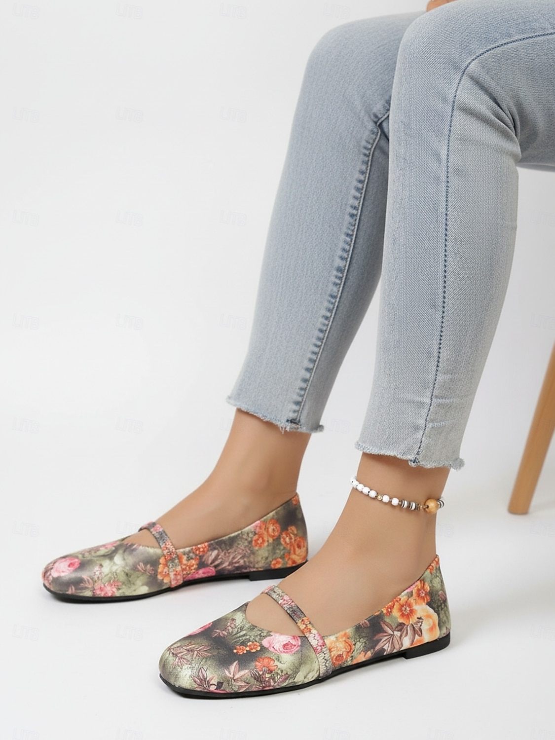 Dames Mary Jane ballerina's met bloemenprint - casual stijl met bandje, comfortabele alledaagse schoenen voor dames, ideaal voor reizen, theekransjes en informele uitjes. &dagelijkse kleding 2026 - $24.99 –P2