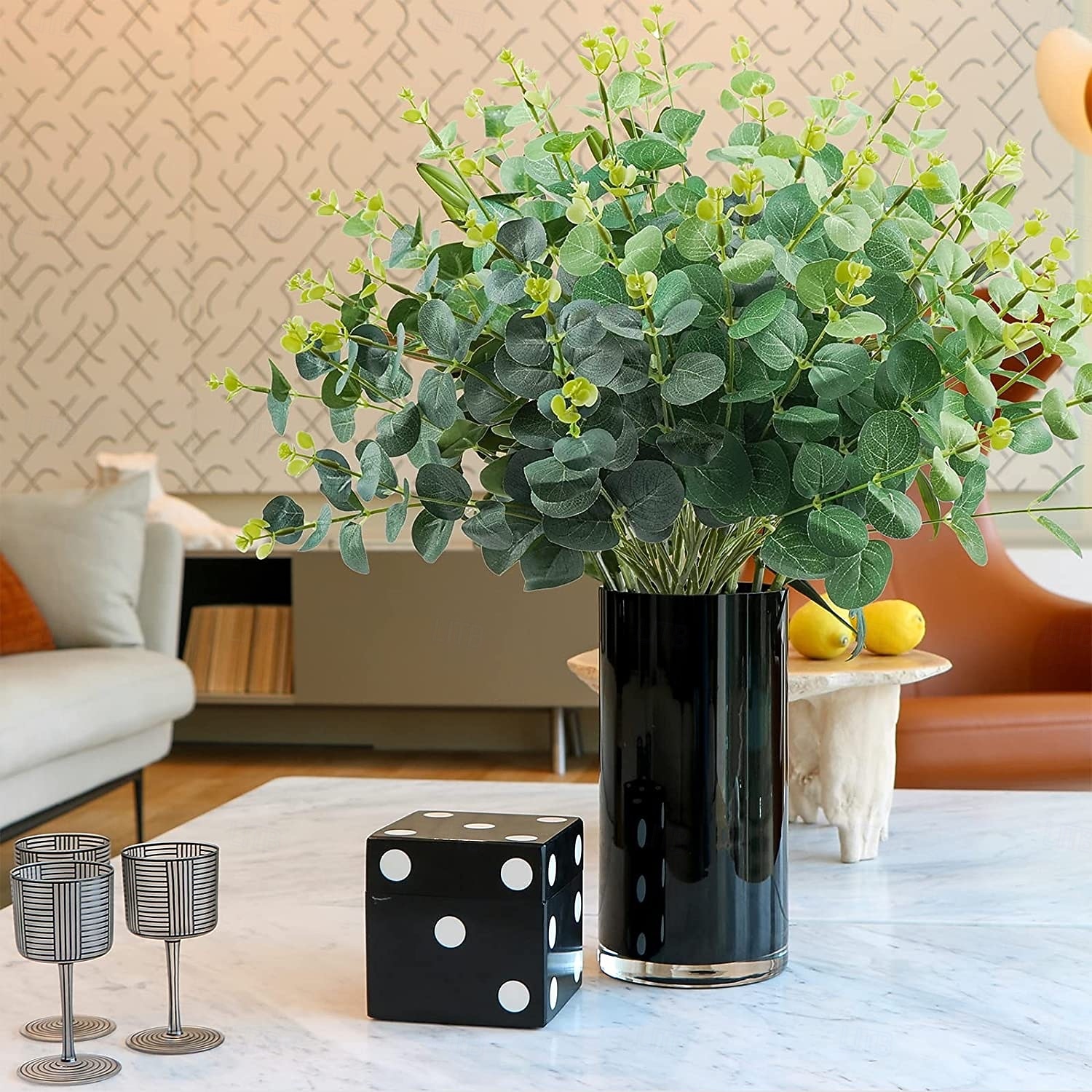 4 paquetes de tallos de eucalipto artificiales, hojas de eucalipto dólar de plata falsas, ramas verdes para arreglos florales. &decoración del hogar 2026 - $26.99 –P2