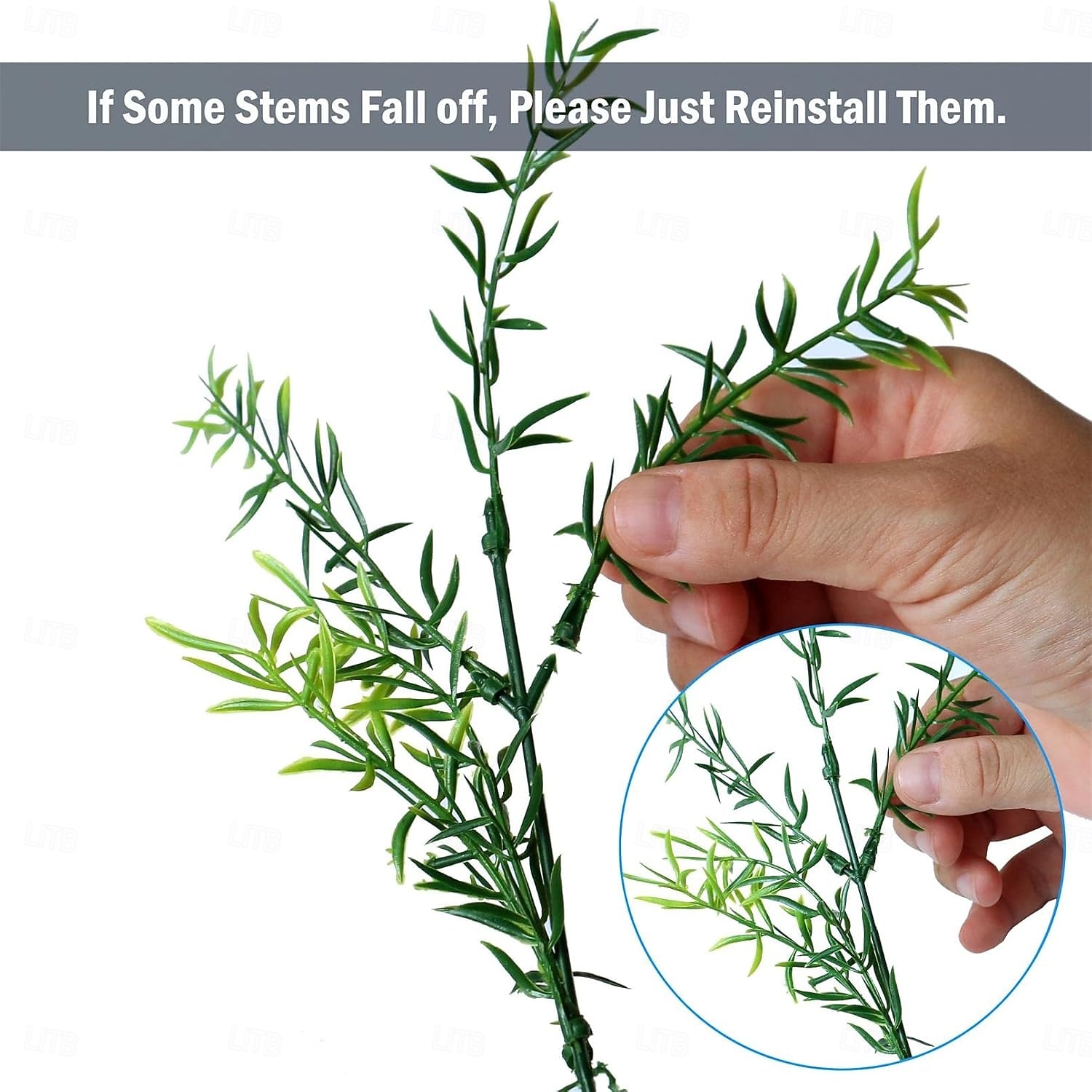 18 kpl ulkokäyttöön tarkoitettuja keinotekoisia tekokasveja kevät-kesäkoristeita, UV-kestäviä irtotavarana realistisia tekopensaita, ruohoa, eukalyptusta, muovisia vihreitä pensaita kuistille, 2026 - $22.99 –P7