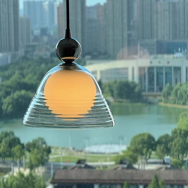 Sunset Pendant Light – Ribbed Glass Shade With Chrome technique 2026 - $115.99 –P4