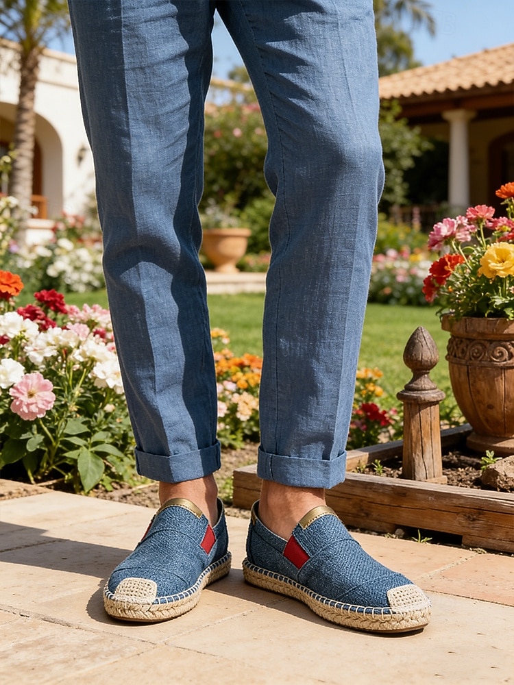 Espadrilles bleues pour homme, faciles à enfiler, légères et respirantes, au design décontracté et élégant, idéales pour les vacances en plein air et les aventures estivales. de 2026 ? $46.99 –P3