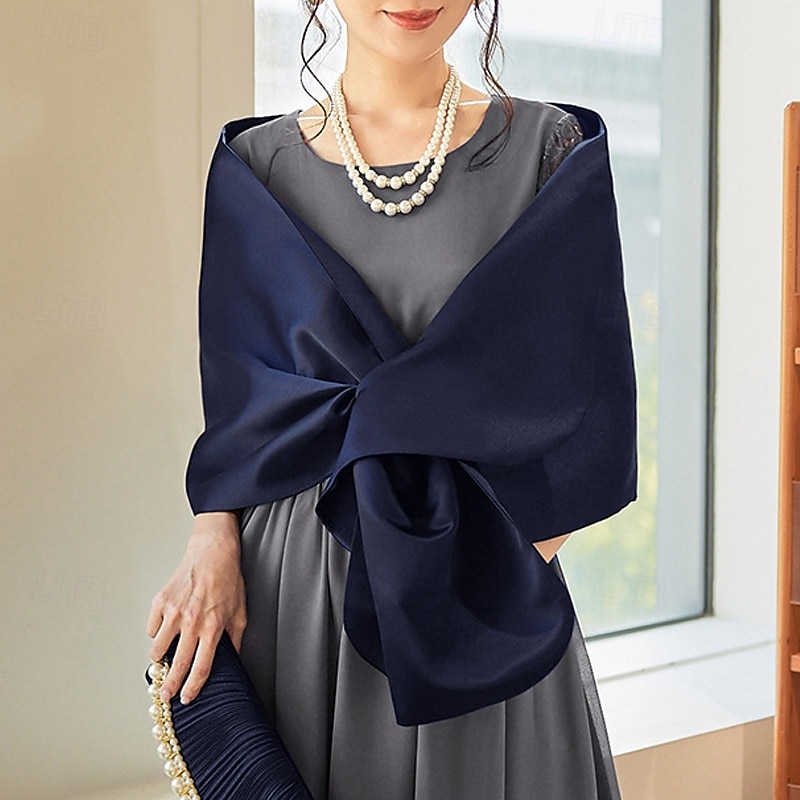 Schals Damenumhang Umhänge für die Mutter Brautumhänge Umhänge für Hochzeitsgäste Elegant Damen Formaler Stil Ärmellos Polyester Hochzeit Schals Mit Unifarbe Für Täglich Sommer 2026 - $22.99 –P3