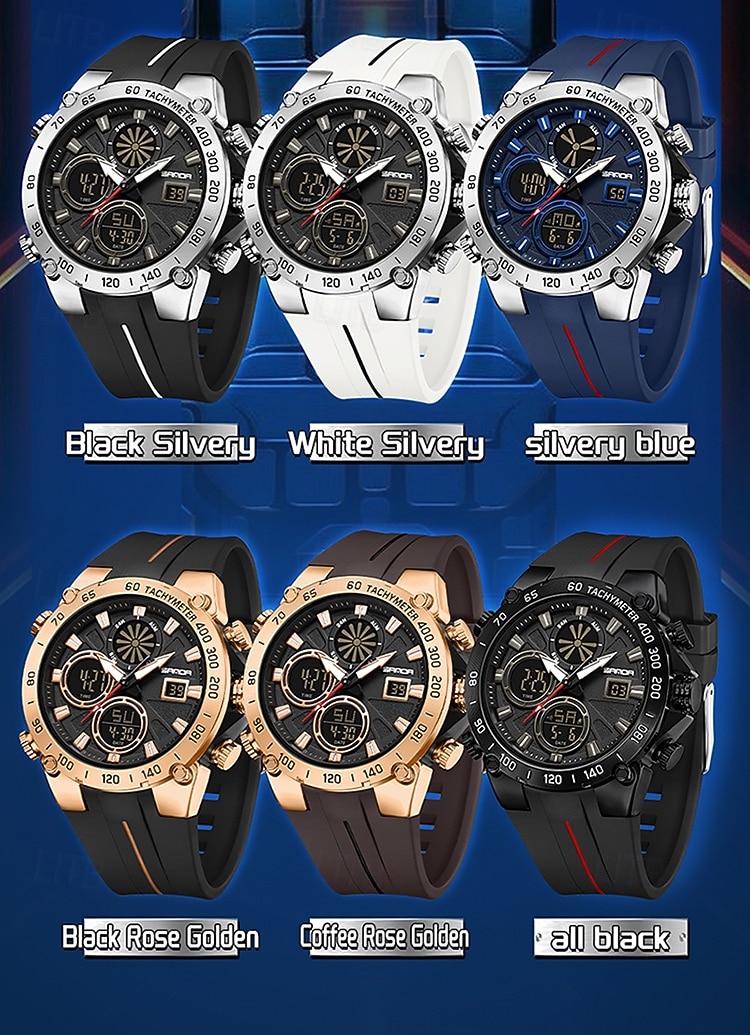 SANDA גברים שעון דיגיטלי מינימליסטי רטרו וינטג ' פאר ספורטיבי זורח שעון עצר Alarm Clock ספירה לאחור ג'ל סיליקון שעון 2026 - $38.99 –P11