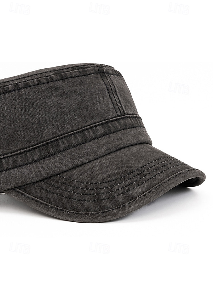 Miesten puuvillainen sotilaslippis, saatavilla useissa väreissä, täydellinen lomalle ja arkeen 2026 - $11.99 –P10