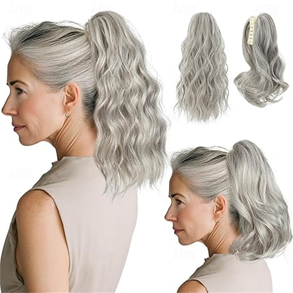 2 PCS Ponytail Extensions Claw Clip Short Pony Tails Wavy Curly Synthetic Hairpieces for Women 12 Inch 14Inch Set 2026 - $33.99 –P10