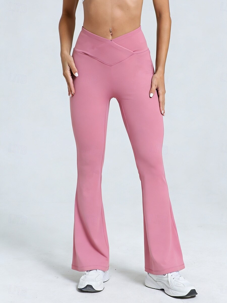 Femmes Pantalons Pantalon à pattes d'éléphant Pantalon décontracté Mode Streetwear Basique Longueur complète Taille haute Uni Avec Poches Taille Élastique Confort Haute Élasticité Quotidien Salle de de 2026 ? $16.99 –P2