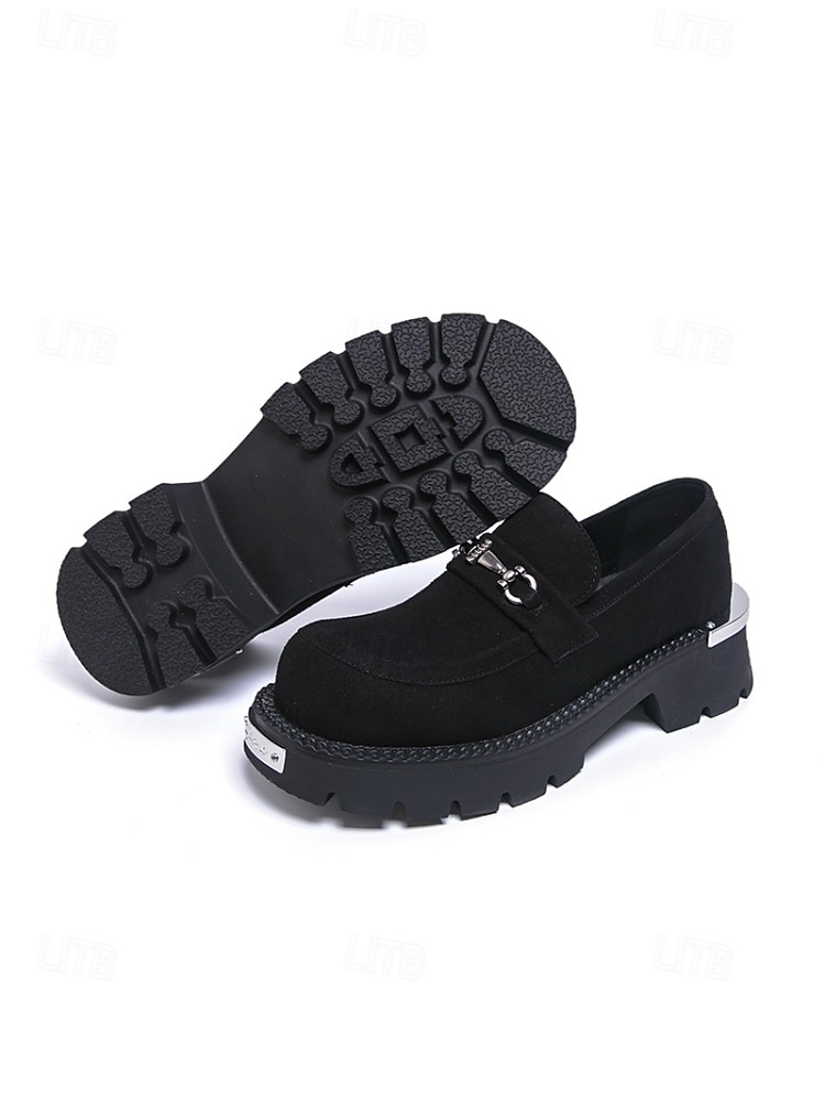 mocassini da uomo in pelle scamosciata marrone, elegante design slip-on con suola spessa, perfetti per matrimoni in giardino, eventi formali all'aperto e celebrazioni eleganti del 2026 a $54.99 –P9