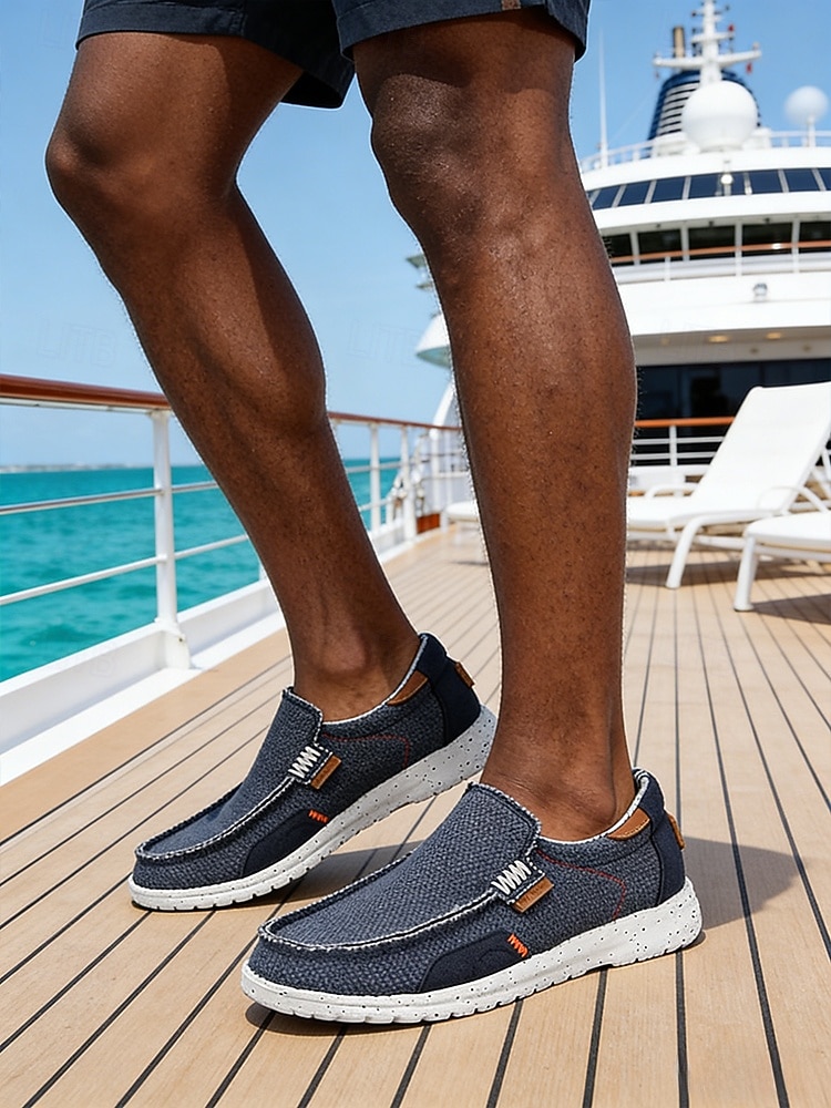 Espadrile slip-on bleumarin pentru bărbați, cu partea superioară respirabilă și talpă de iută, croială confortabilă pentru ținute de insulă și croazieră, ținute de plajă și activități de agrement 2026 - $42.99 –P2