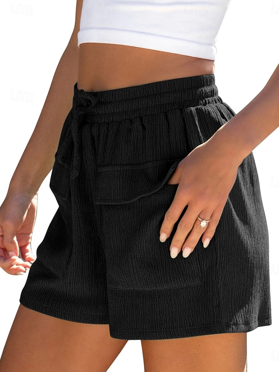 Per donna Pantaloni da tuta Chinos Shorts Vacanza Moda Streetwear Corto Vita Alta Semplice Tasca Fascia Elastica Comodo Comodità Morbido Elasticizzato All'aperto Streetwear Nero Bianco Viola chiaro del 2026 a $25.99 –P3