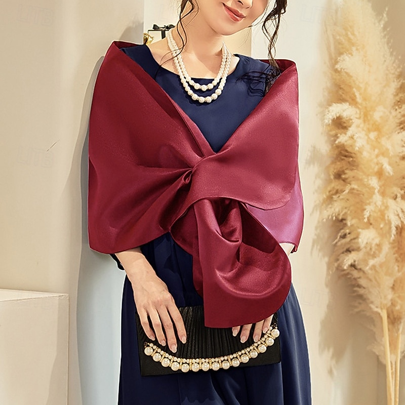 Schals Damenumhang Umhänge für die Mutter Brautumhänge Umhänge für Hochzeitsgäste Elegant Damen Formaler Stil Ärmellos Polyester Hochzeit Schals Mit Unifarbe Für Täglich Sommer 2026 - $22.99 –P1