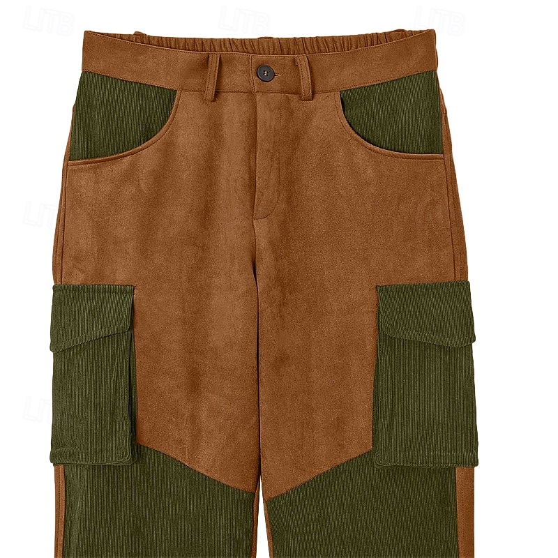 Per uomo Pantaloni Cargo Pantaloni Pantaloni in velluto a coste Pantaloni in finta pelle scamosciata Pantaloni casual Tasca Elastico in vita Multi-tasche Semplice Comodità Morbido Lunghezza intera del 2026 a $22.99 –P10