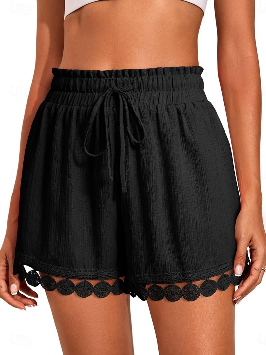 Femmes Chinos Shorts Shorts d'été Vacances Mode Streetwear Court Taille haute Uni Cordon de serrage Dentelle Taille Élastique Confort Respirabilité Confortable Non Elastique Micro-Élastique Quotidien de 2026 ? $20.99 –P3