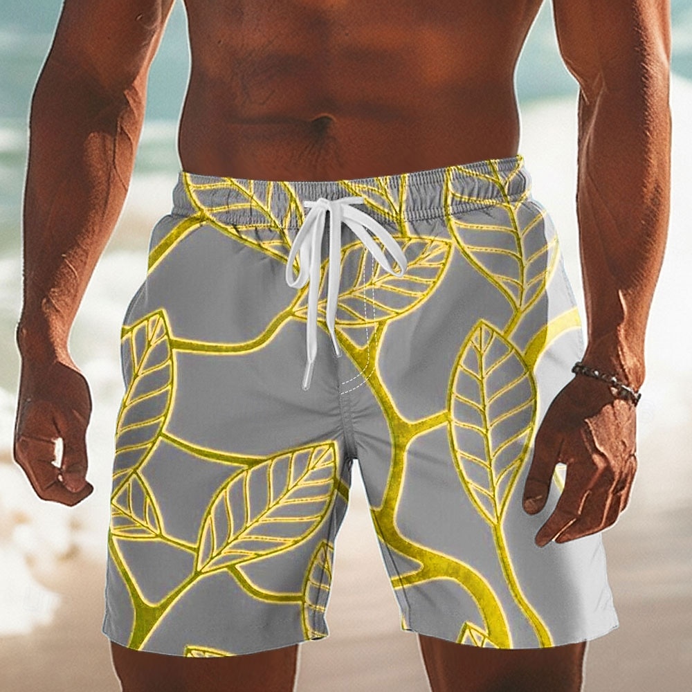 Hombre Hoja de palma Hojas de palma de coco Boxers de Natación Pantalones de Natación Pantalones de Surf Media cintura Hawaiano vacaciones en la playa Bolsillos laterales Forro de malla Cintura 2026 - $20.99 –P1