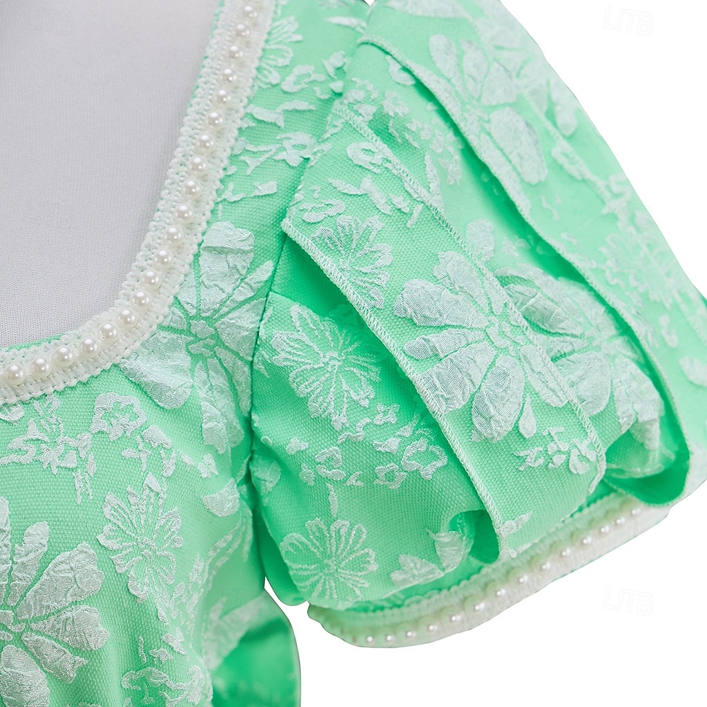 Retro Vintage Mittelalterlich Renaissance Bodenlang Kleid Ballkleid Kleid im Regency-Stil Puffärmel / Ballon Jacquard Blumen Kostüm Damen Halloween Karneval Abschlussball Hochzeit Maskerade Erwachsene 2026 - $55.99 –P19