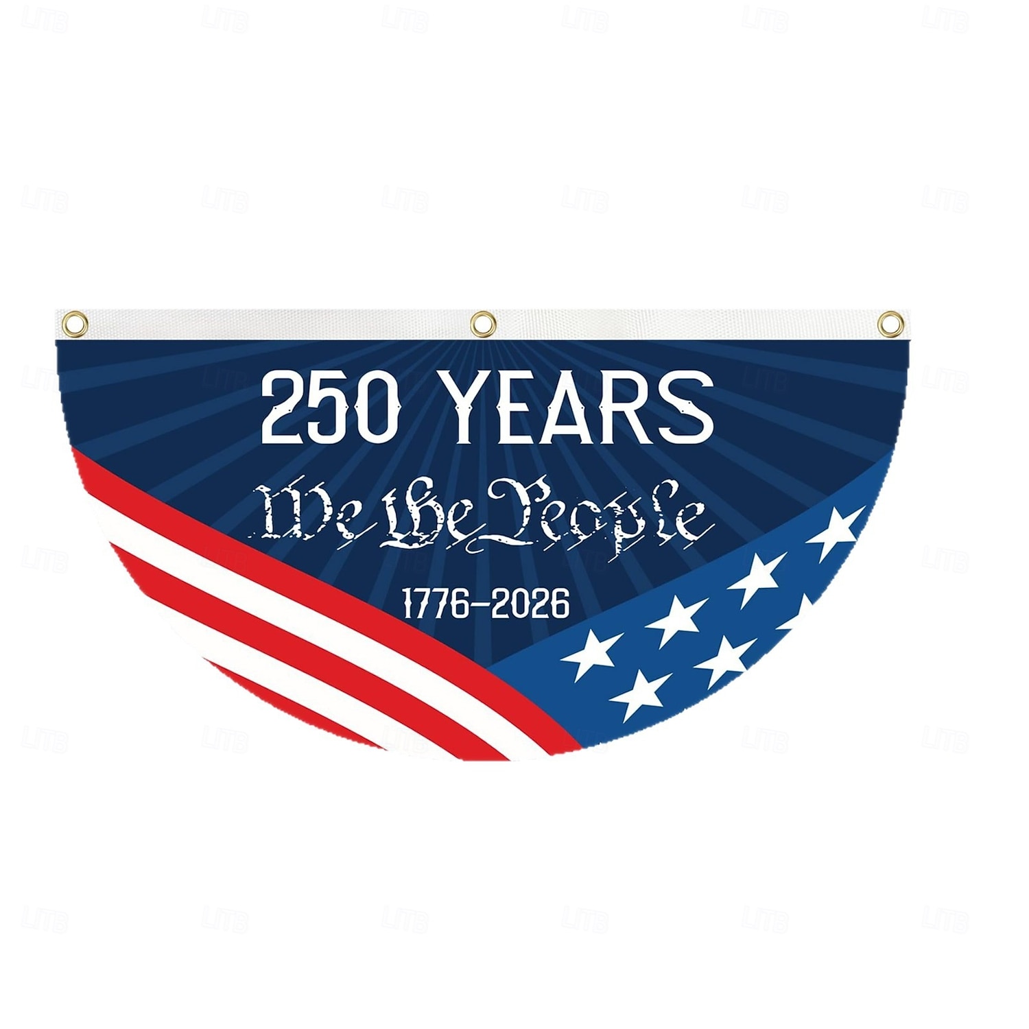 250-årsjubileum vi folket patriotisk veckad fläktflagga vevar utomhusveranda balkong självständighetsdag dekor 1776 2026 2026 - $15.49 –P4