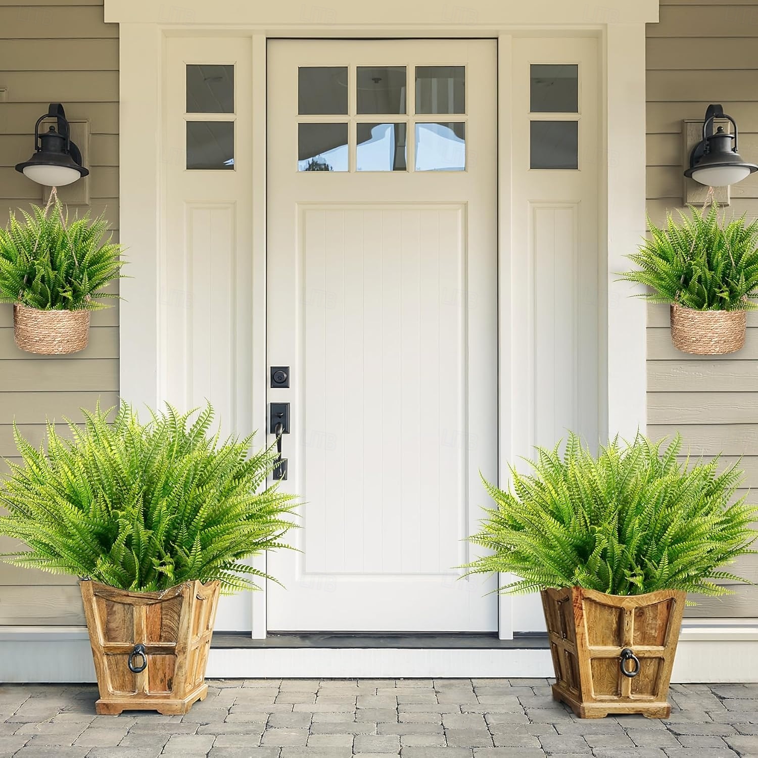 20 svazků umělých rostlin bostonské kapradiny, UV odolných, realistických, umělých keřů, venkovní zelené rostliny, umělé plastové rostliny pro domácí zahradu, vnitřní a venkovní dekoraci 2026 - $25.99 –P2