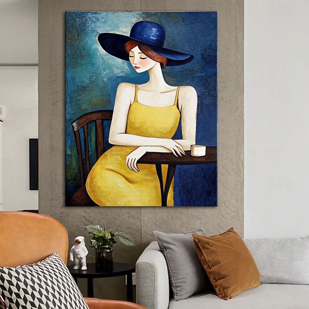 Large painting handmade Abstract Woman Canvas Wall Art Hand-painted ...